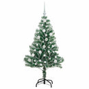 vidaXL Mű karácsonyi fa hóval borítva LED fényekkel 150 LED-del 120 cm