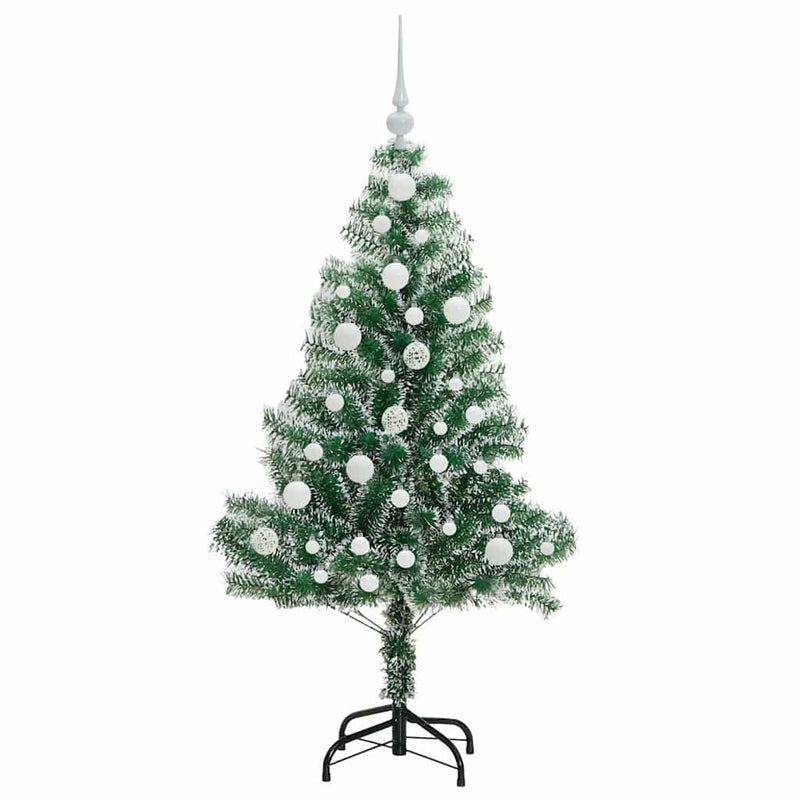 vidaXL Mű karácsonyi fa hóval borítva LED fényekkel 120 cm