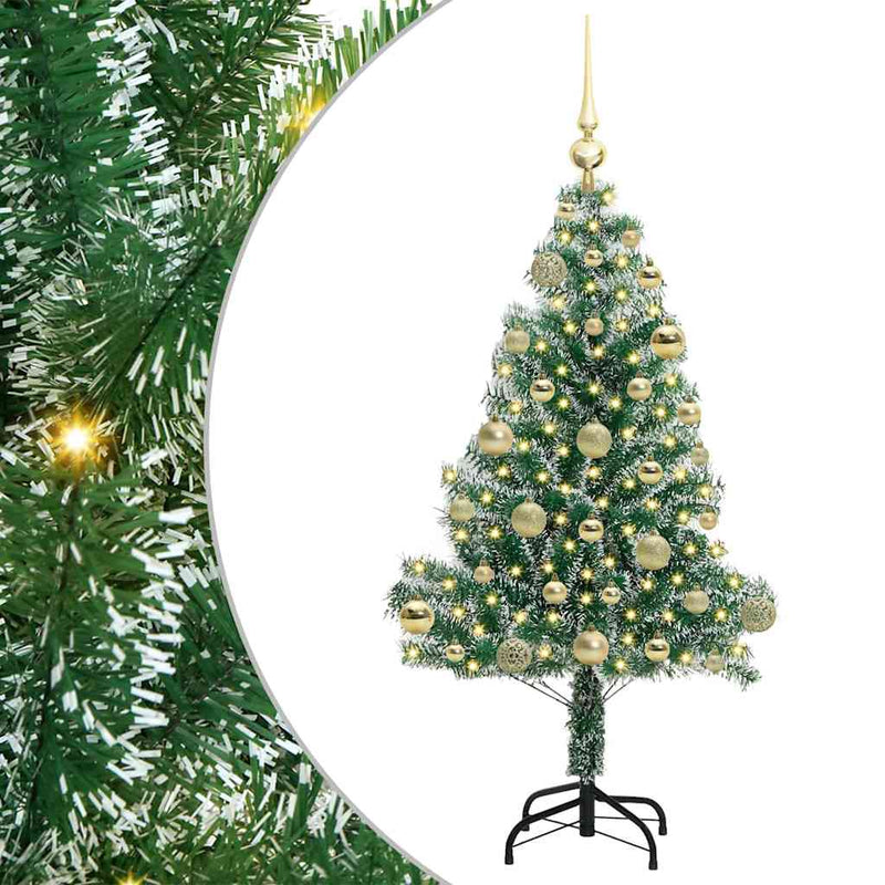 vidaXL Mű karácsonyi fa hóval borítva LED fényekkel 120 cm