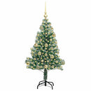 vidaXL Mű karácsonyi fa hóval borítva LED fényekkel 150 LED-del 120 cm