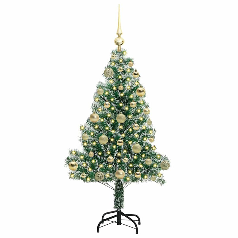 vidaXL Mű karácsonyi fa hóval borítva LED fényekkel 120 cm