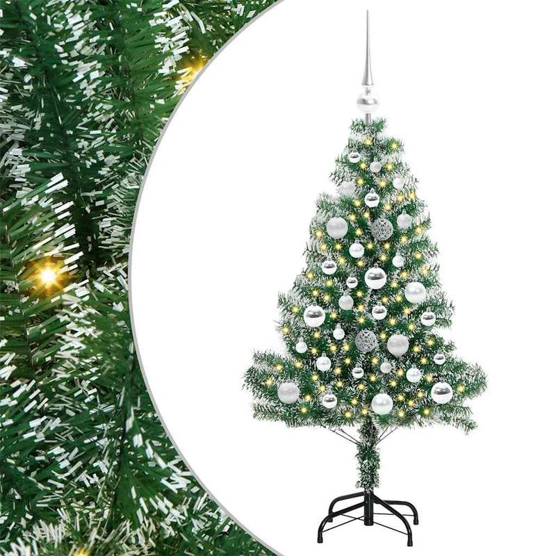vidaXL Mű karácsonyi fa hóval borítva LED fényekkel 120 cm