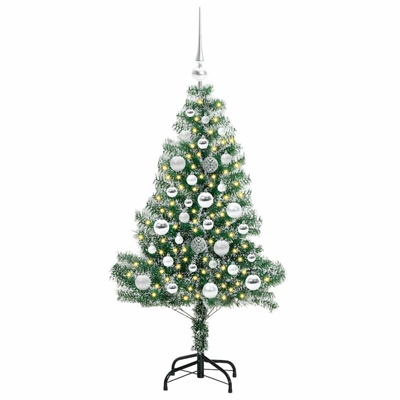 vidaXL Mű karácsonyi fa hóval borítva LED fényekkel 120 cm
