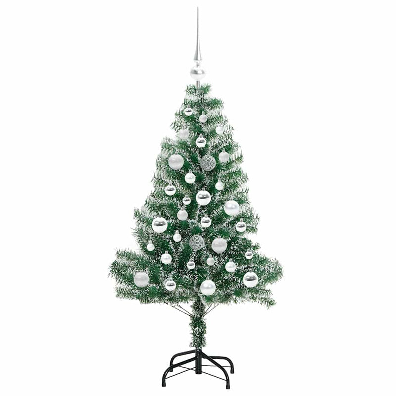 vidaXL Mű karácsonyi fa hóval borítva LED fényekkel 120 cm