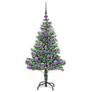 vidaXL Mű karácsonyi fa hóval borítva LED fényekkel 150 LED-del 120 cm