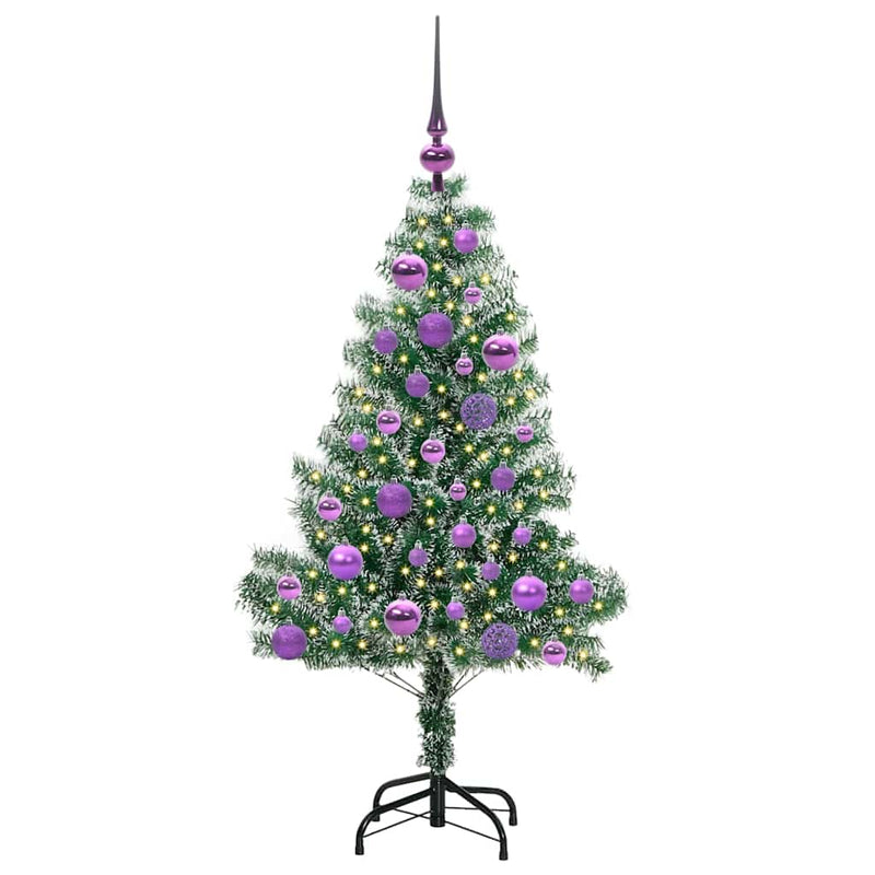 vidaXL Mű karácsonyi fa hóval borítva LED fényekkel 120 cm