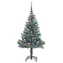 vidaXL Mű karácsonyi fa hóval borítva LED fényekkel 150 LED-del 120 cm