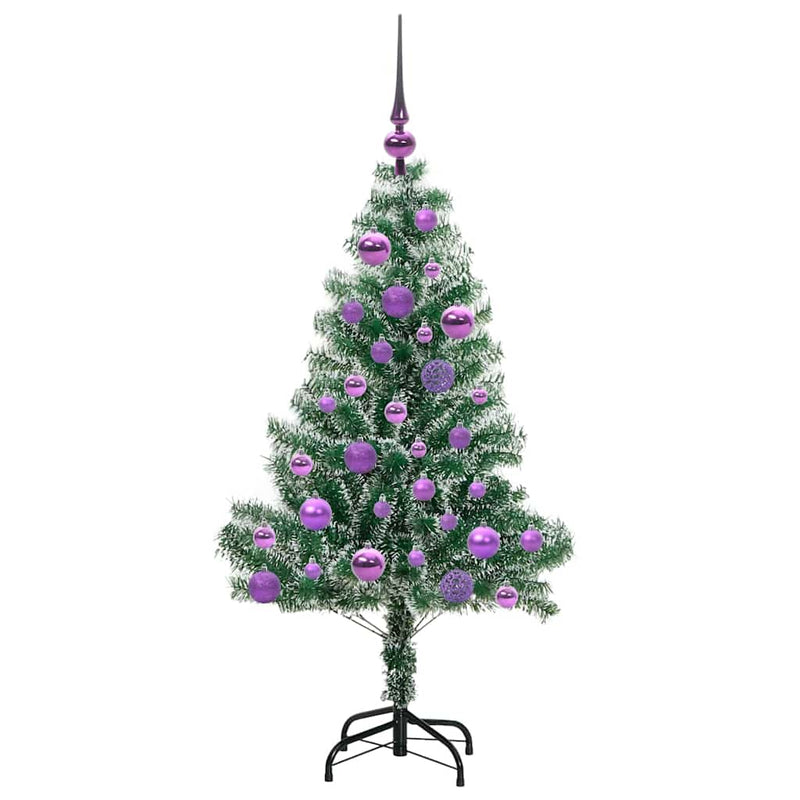 vidaXL Mű karácsonyi fa hóval borítva LED fényekkel 120 cm