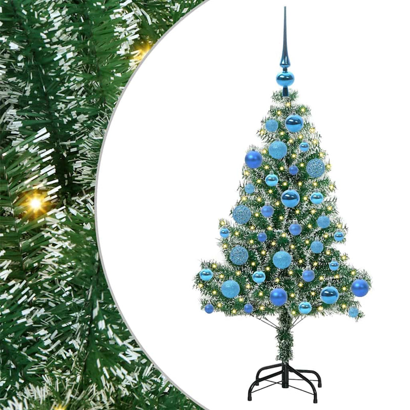 vidaXL Mű karácsonyi fa hóval borítva LED fényekkel 120 cm