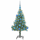 vidaXL Mű karácsonyi fa hóval borítva LED fényekkel 150 LED-del 120 cm