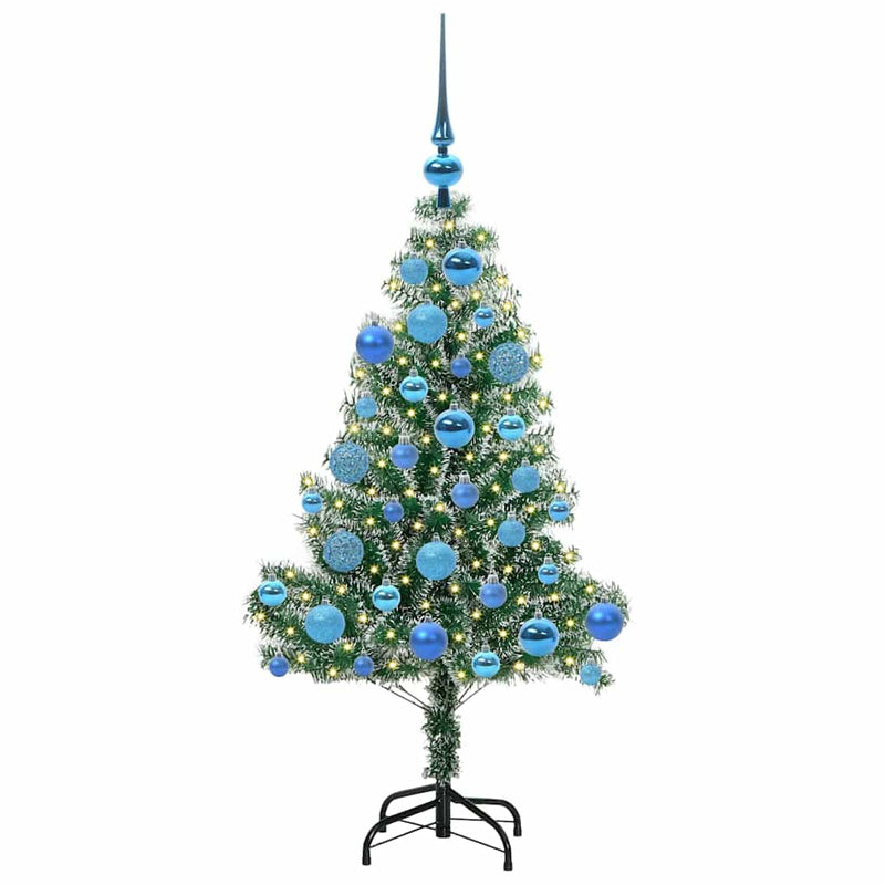 vidaXL Mű karácsonyi fa hóval borítva LED fényekkel 120 cm