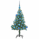 vidaXL Mű karácsonyi fa hóval borítva LED fényekkel 150 LED-del 120 cm