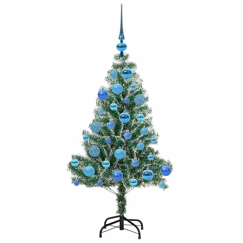 vidaXL Mű karácsonyi fa hóval borítva LED fényekkel 120 cm