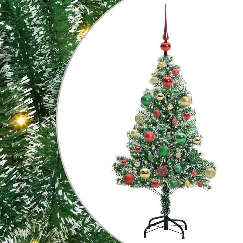 vidaXL Mű karácsonyi fa hóval borítva LED fényekkel 120 cm