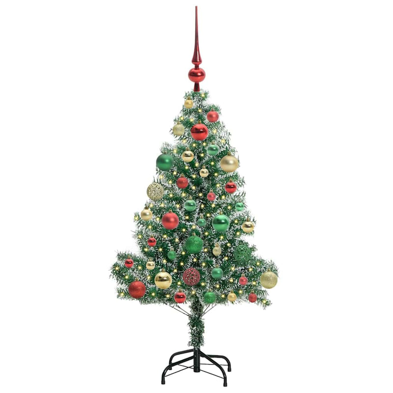 vidaXL Mű karácsonyi fa hóval borítva LED fényekkel 120 cm