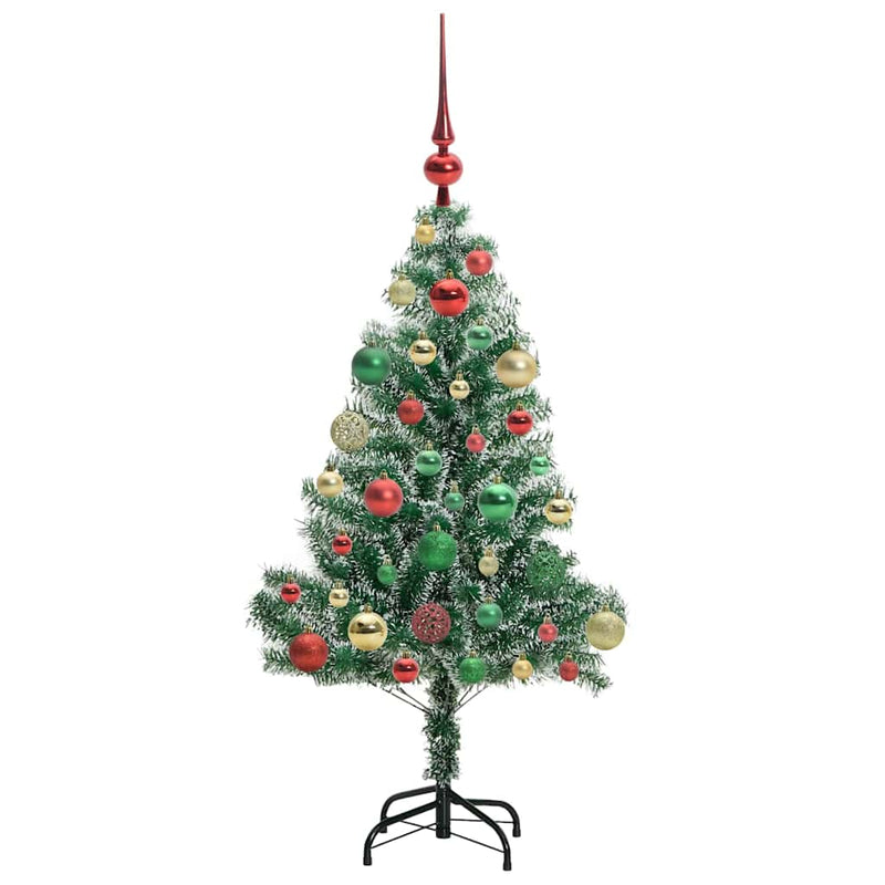 vidaXL Mű karácsonyi fa hóval borítva LED fényekkel 120 cm