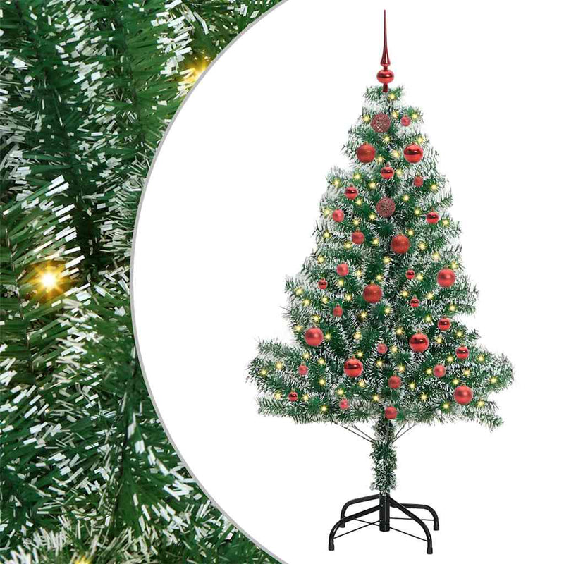 vidaXL Mű karácsonyi fa hóval borítva LED fényekkel 150 cm