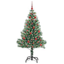 vidaXL Mű karácsonyi fa hóval borítva LED fényekkel 150 LED-del 150 cm