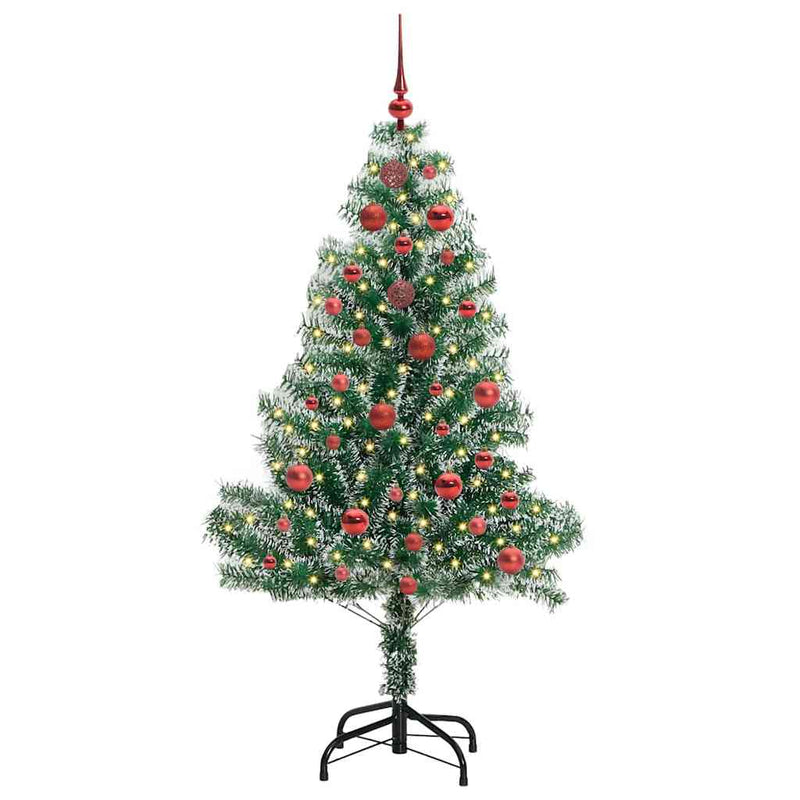 vidaXL Mű karácsonyi fa hóval borítva LED fényekkel 150 cm