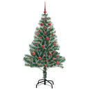 vidaXL Mű karácsonyi fa hóval borítva LED fényekkel 150 LED-del 150 cm