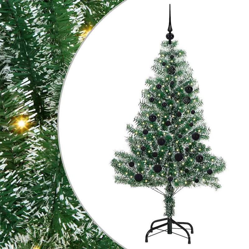 vidaXL Mű karácsonyi fa hóval borítva LED fényekkel 150 cm