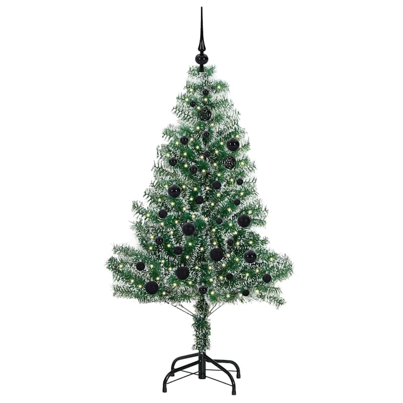 vidaXL Mű karácsonyi fa hóval borítva LED fényekkel 150 cm