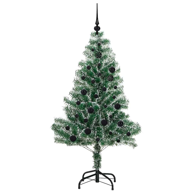 vidaXL Mű karácsonyi fa hóval borítva LED fényekkel 150 cm
