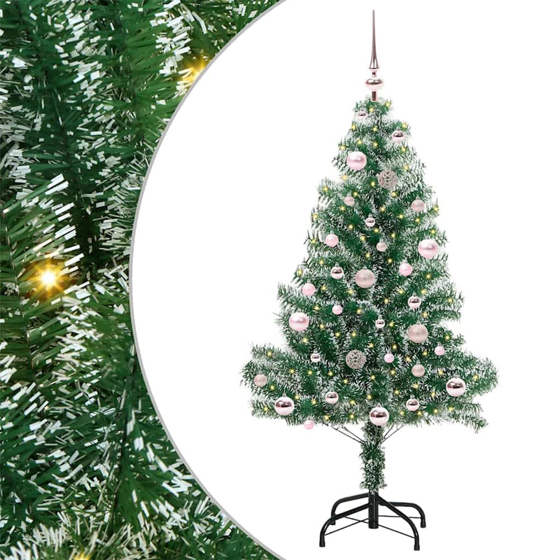 vidaXL Mű karácsonyi fa hóval borítva LED fényekkel 150 cm