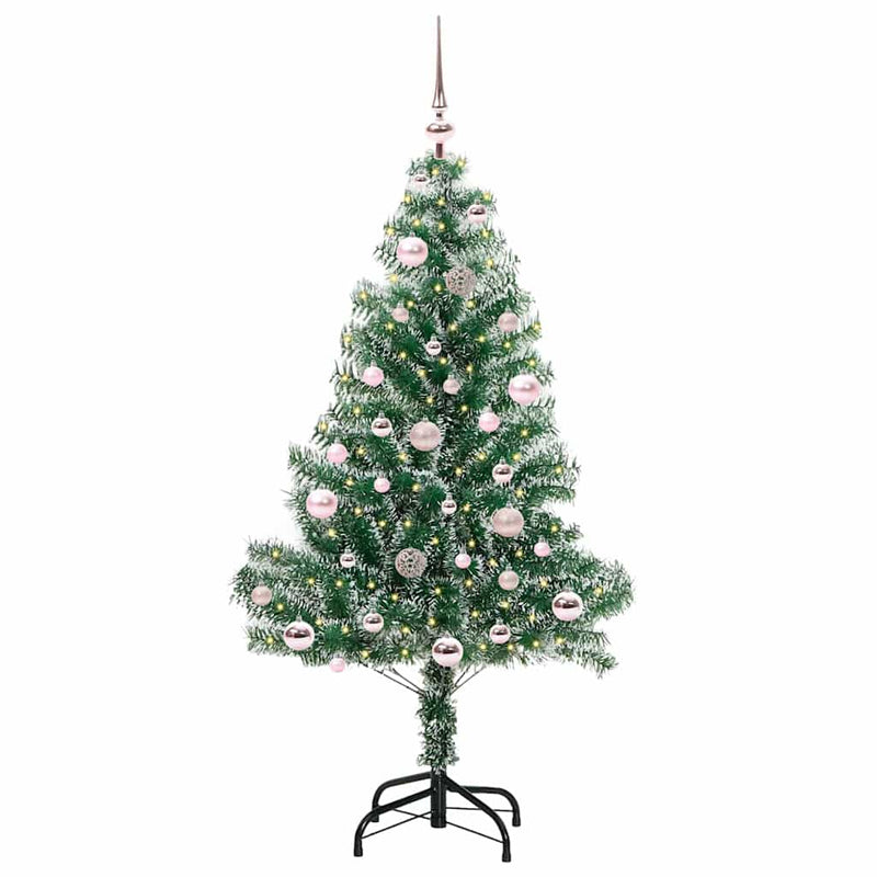 vidaXL Mű karácsonyi fa hóval borítva LED fényekkel 150 cm