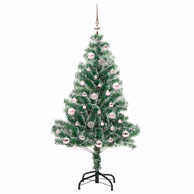 vidaXL Mű karácsonyi fa hóval borítva LED fényekkel 150 cm