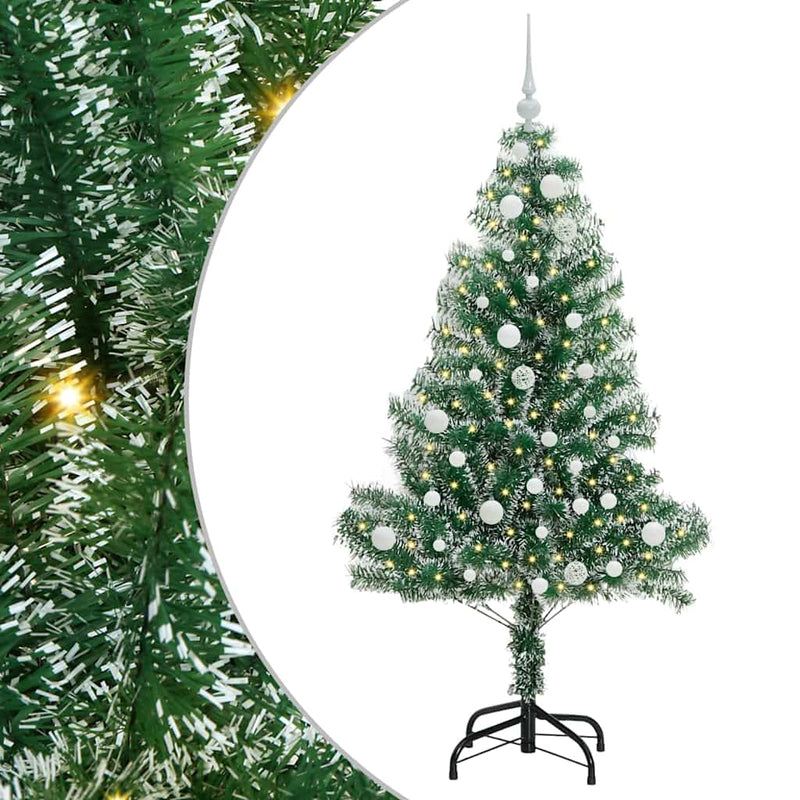 vidaXL Mű karácsonyi fa hóval borítva LED fényekkel 150 cm