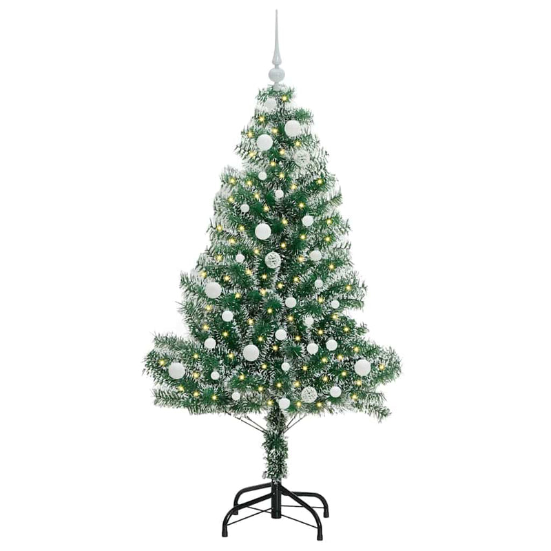 vidaXL Mű karácsonyi fa hóval borítva LED fényekkel 150 cm