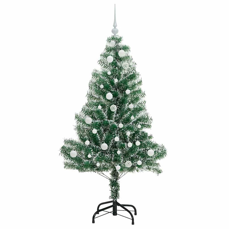 vidaXL Mű karácsonyi fa hóval borítva LED fényekkel 150 cm