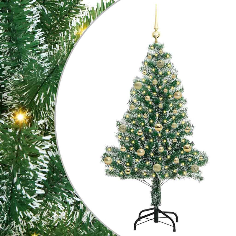 vidaXL Mű karácsonyi fa hóval borítva LED fényekkel 150 cm
