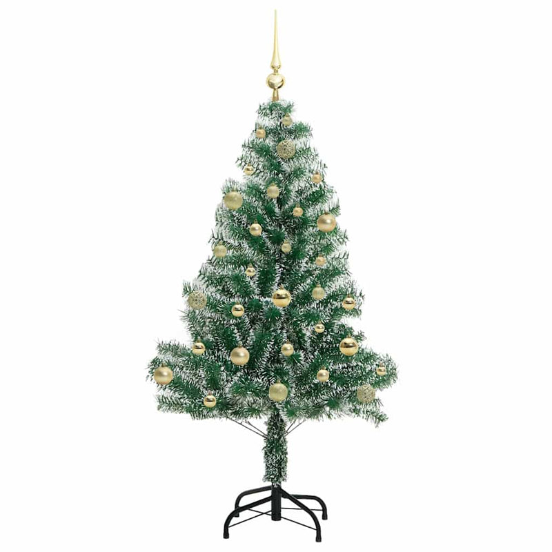 vidaXL Mű karácsonyi fa hóval borítva LED fényekkel 150 cm