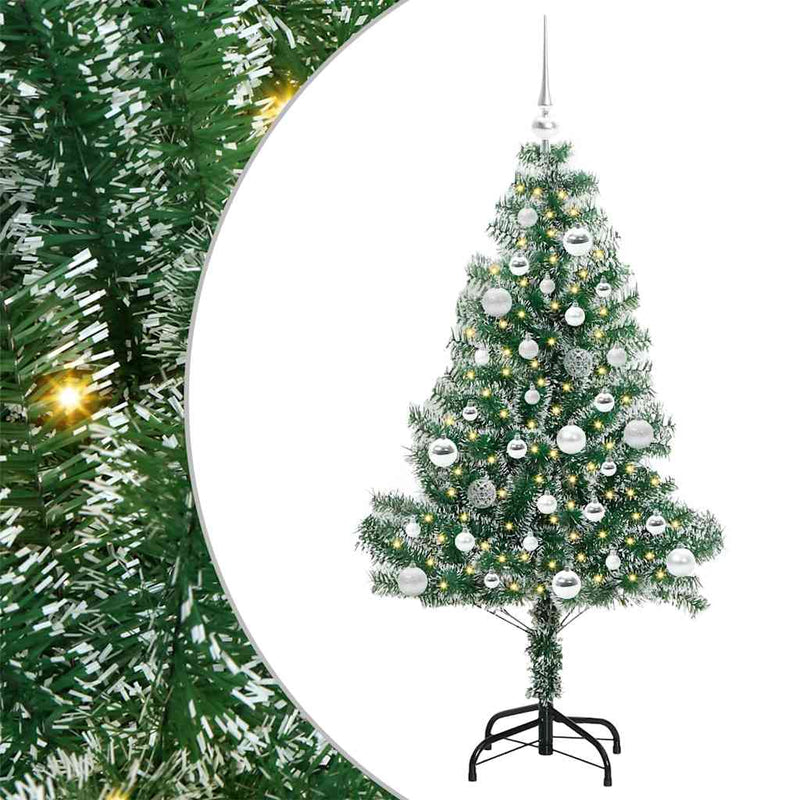 vidaXL Mű karácsonyi fa hóval borítva LED fényekkel 150 cm