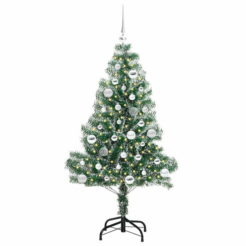 vidaXL Mű karácsonyi fa hóval borítva LED fényekkel 150 cm