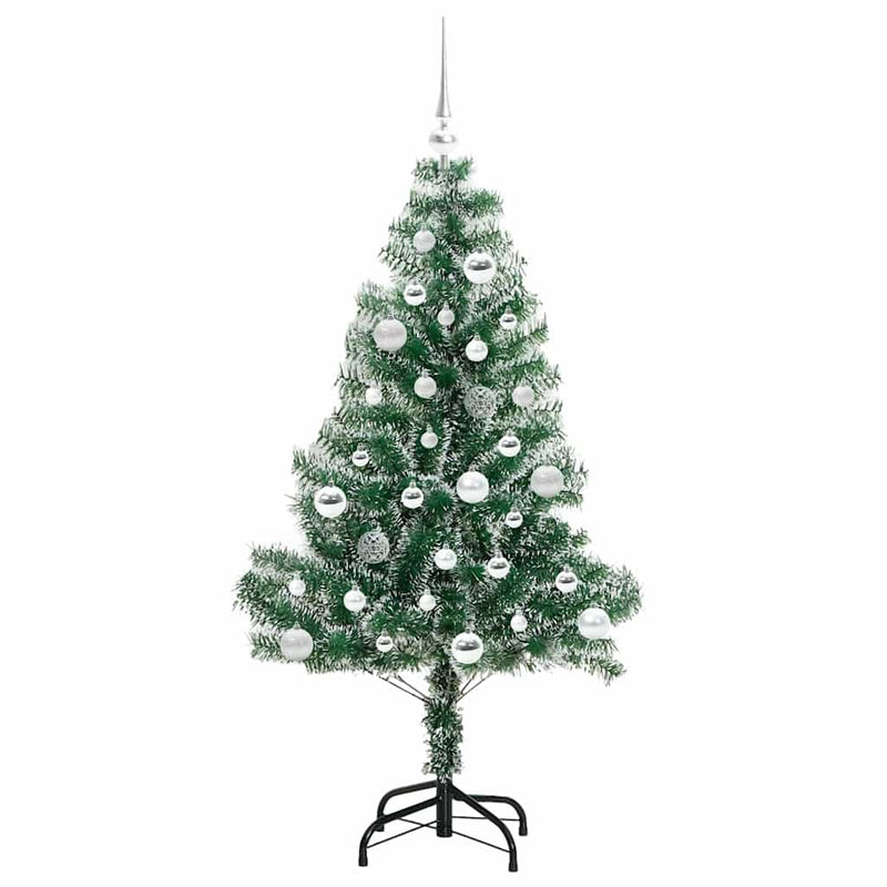 vidaXL Mű karácsonyi fa hóval borítva LED fényekkel 150 cm