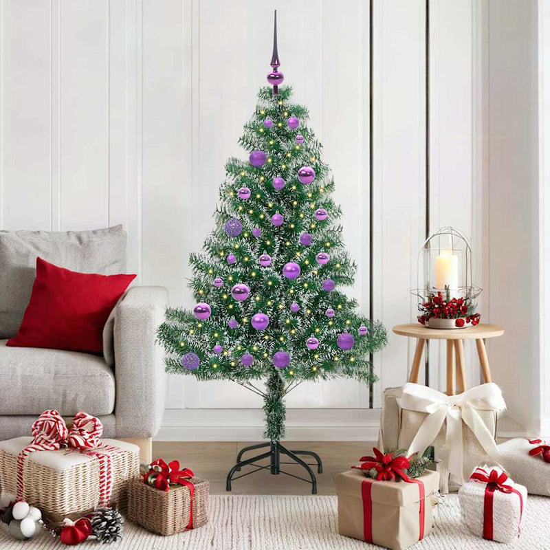 vidaXL Mű karácsonyi fa hóval borítva LED fényekkel 150 cm