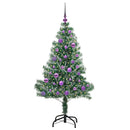vidaXL Mű karácsonyi fa hóval borítva LED fényekkel 150 LED-del 150 cm