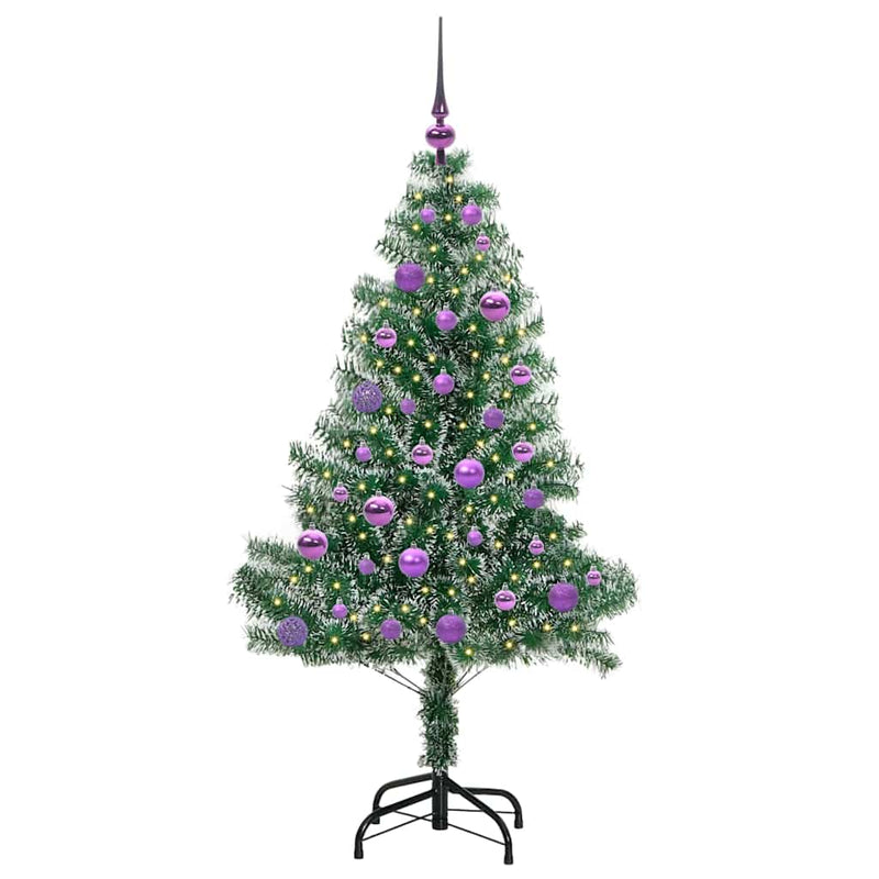 vidaXL Mű karácsonyi fa hóval borítva LED fényekkel 150 cm