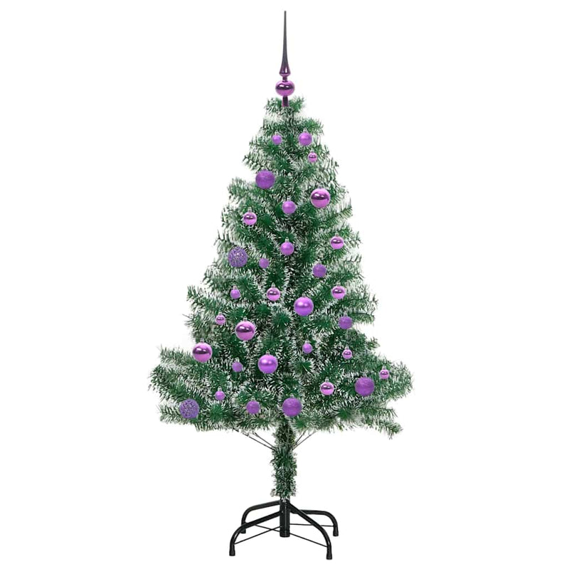 vidaXL Mű karácsonyi fa hóval borítva LED fényekkel 150 cm