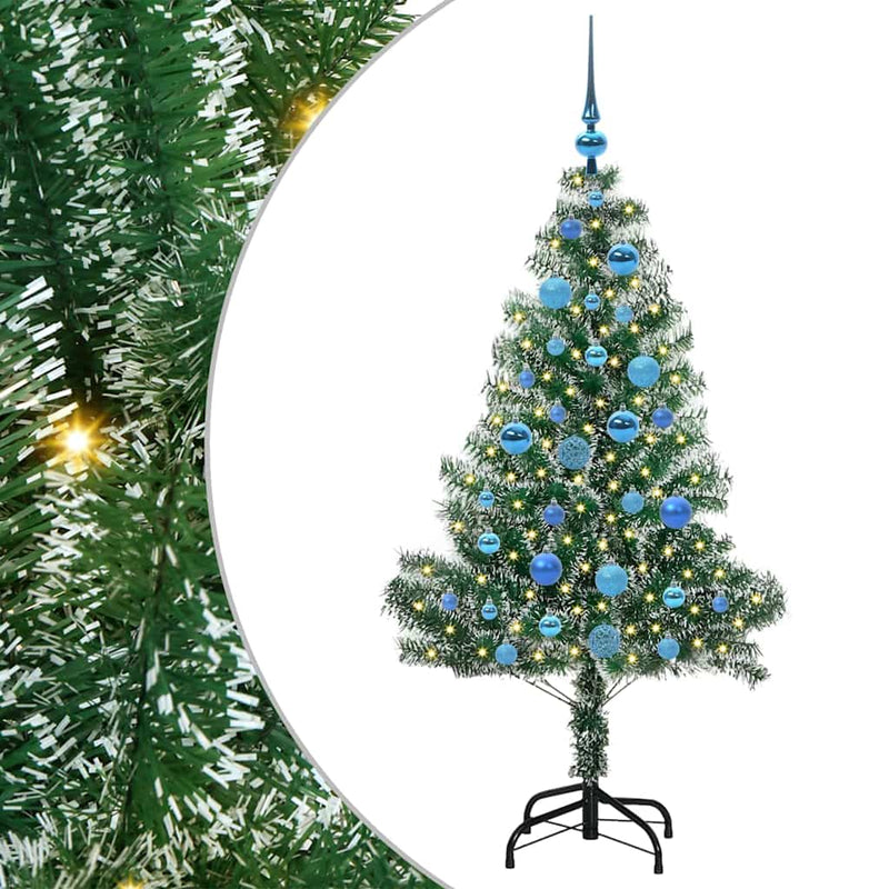 vidaXL Mű karácsonyi fa hóval borítva LED fényekkel 150 cm