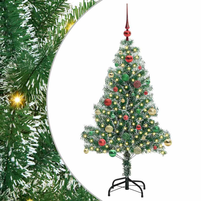 vidaXL Mű karácsonyi fa hóval borítva LED fényekkel 150 cm