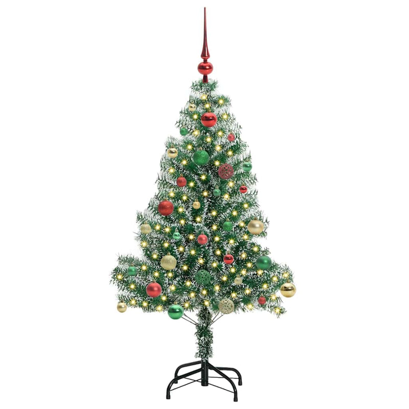 vidaXL Mű karácsonyi fa hóval borítva LED fényekkel 150 cm