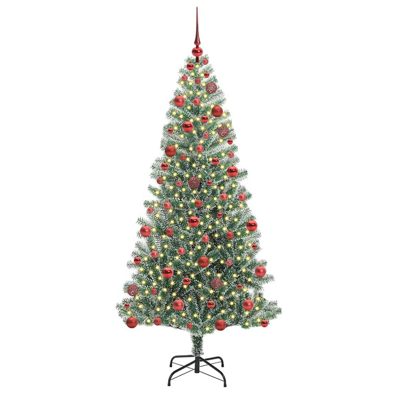 vidaXL Mű karácsonyi fa hóval borítva LED fényekkel 180 cm