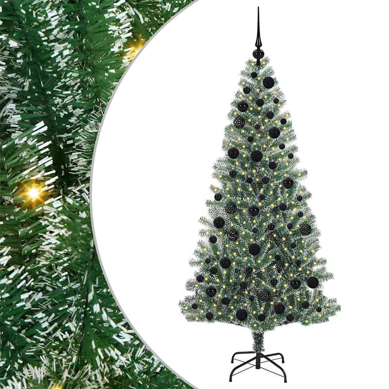 vidaXL Mű karácsonyi fa hóval borítva LED fényekkel 180 cm