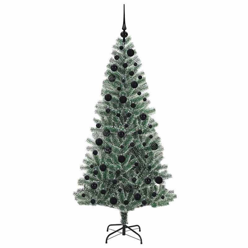 vidaXL Mű karácsonyi fa hóval borítva LED fényekkel 180 cm