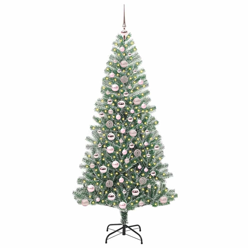 vidaXL Mű karácsonyi fa hóval borítva LED fényekkel 180 cm