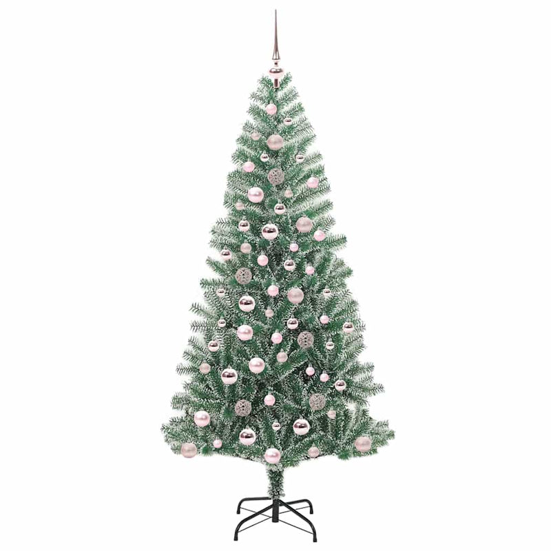vidaXL Mű karácsonyi fa hóval borítva LED fényekkel 180 cm